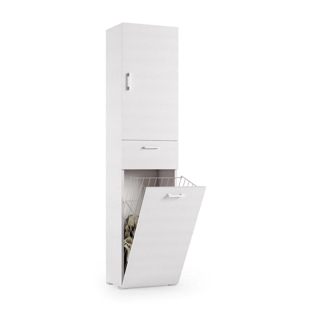 Aryanne, Armadio Multiuso 2 Ante 2 Ripiani Made in Italy, 45x195h cm Bianco