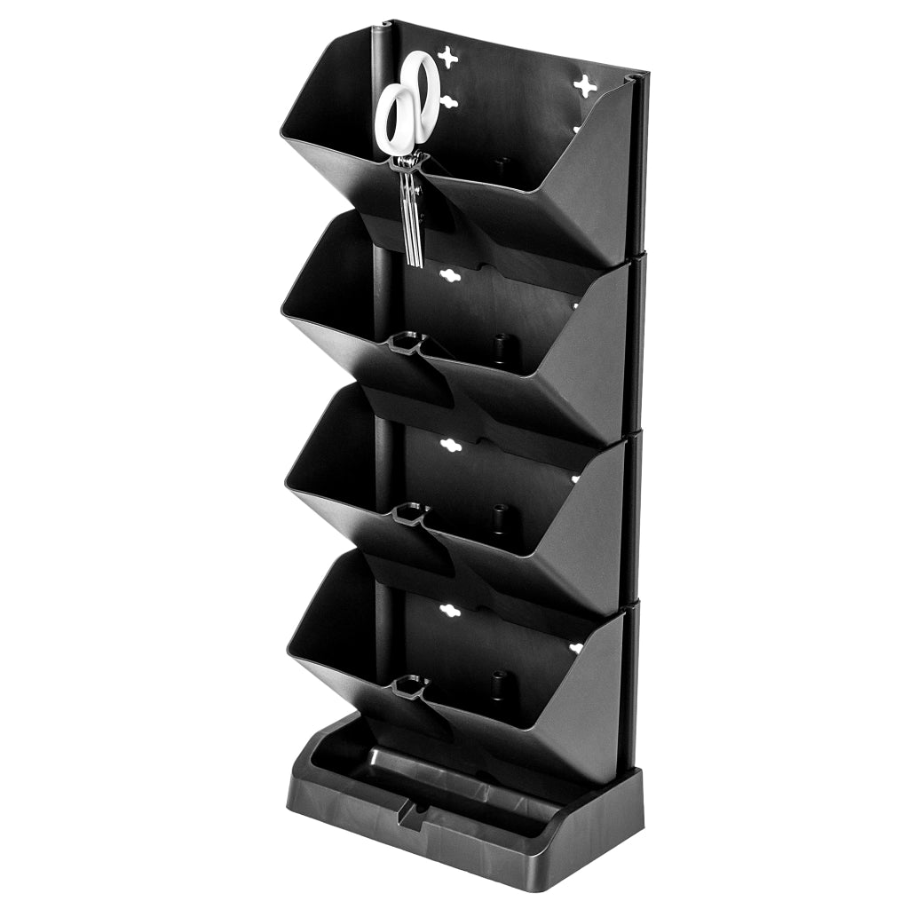 KADAX Vaso da fiori verticale a cascata a 4 moduli con supporto