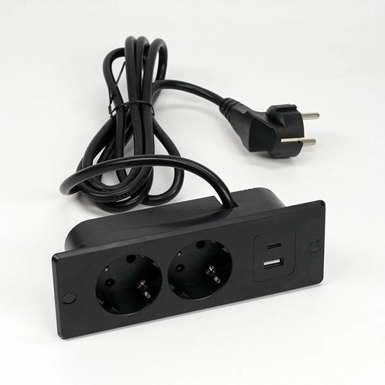 Piede piatto doppio 1,5 m 1,0 m, piede d'installazione a doppia faccia, alimentatore USB a doppia faccia, piede quadrato, piede a forma di utente, tavolo da lavoro, piede d'installazione per ambienti di riunione