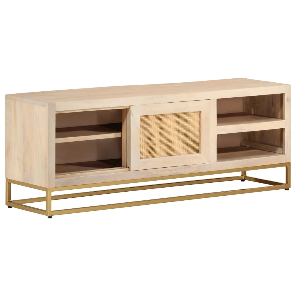 Mobile Porta TV 110x30x40 cm in Legno Massello di Mango e Ferro 372022