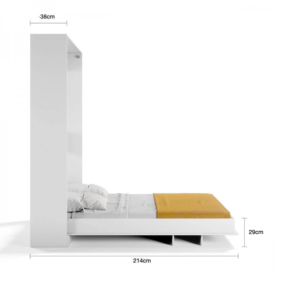 Letto matrimoniale a scomparsa salvaspazio Primer antracite 164x38x221H