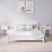Comodini 2 pz-Set di 2 Tavolino da notte Bianchi 79,5x38x65,5 cm in Legno Massello di Pino
