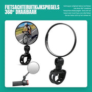 Specchio per bicicletta 360° girevole - Specchi convessi - Accessori bicicletta - Set da 2 pezzi - Regolabile - Adatto per bici da mountain bike - Accessorio bicicletta