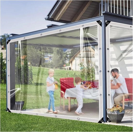 Pannelli PVC trasparenti con fori a cerchio - Impermeabili e resistenti al vento - 3x3m
