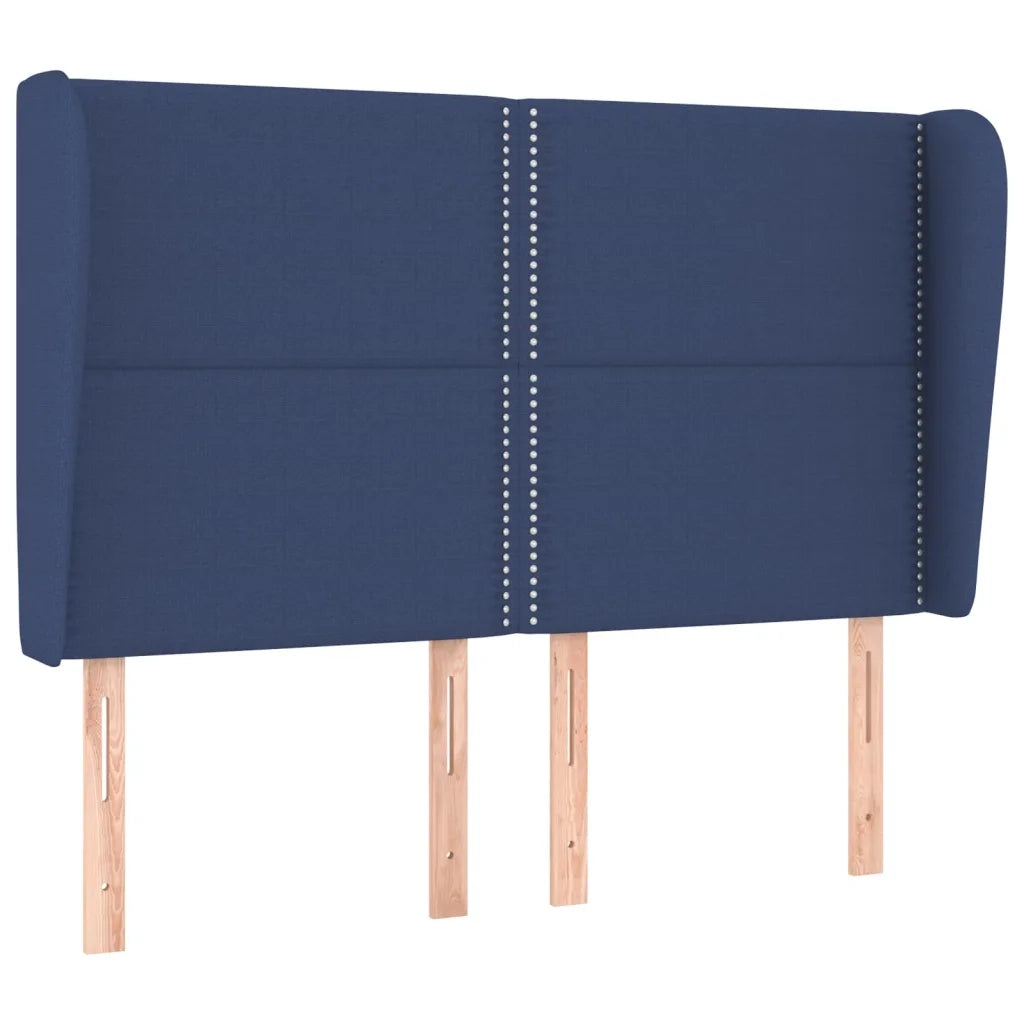 Testiera ad Orecchio-Testata con Orecchie Blu 147 x 23 x 118/128 cm in Tessuto 147549
