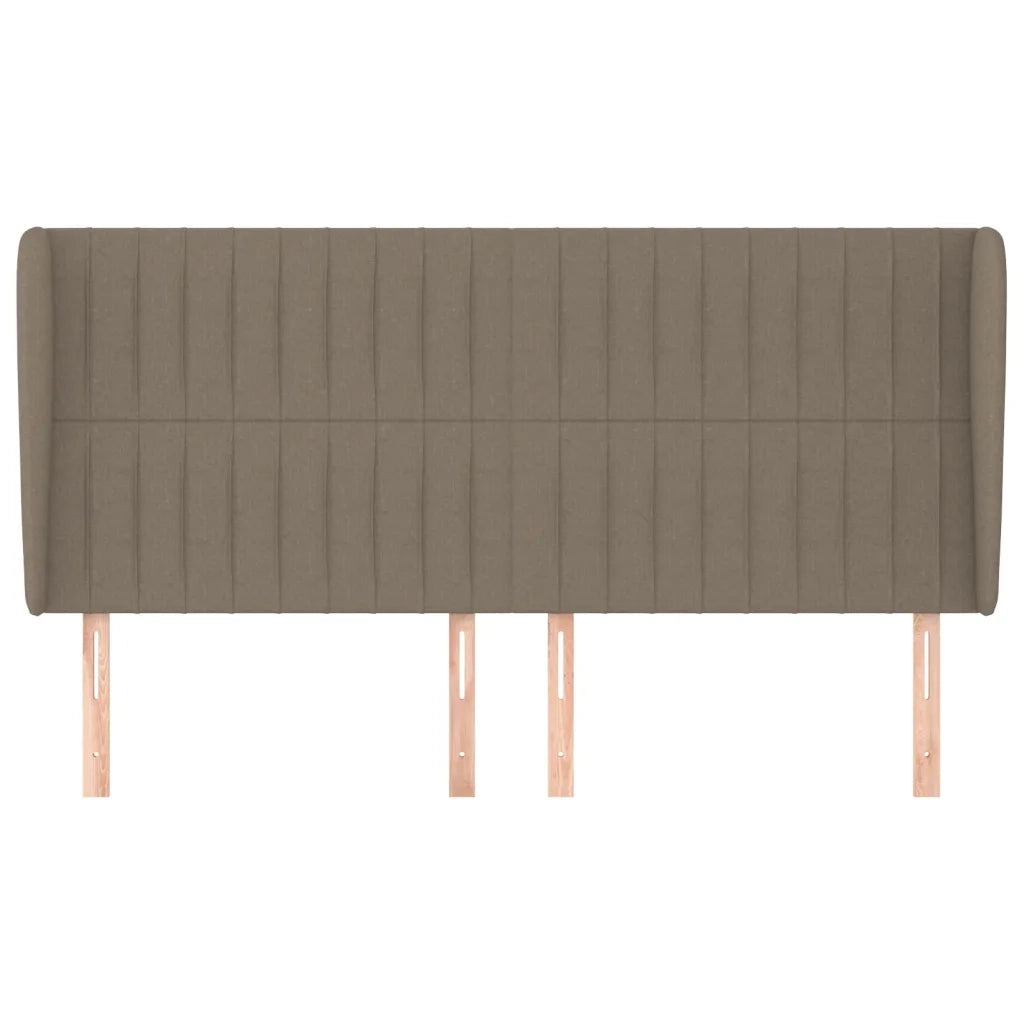 Testiera ad Orecchio-Testata con Orecchie Tortora 183x23x118/128 cm in Tessuto 217709