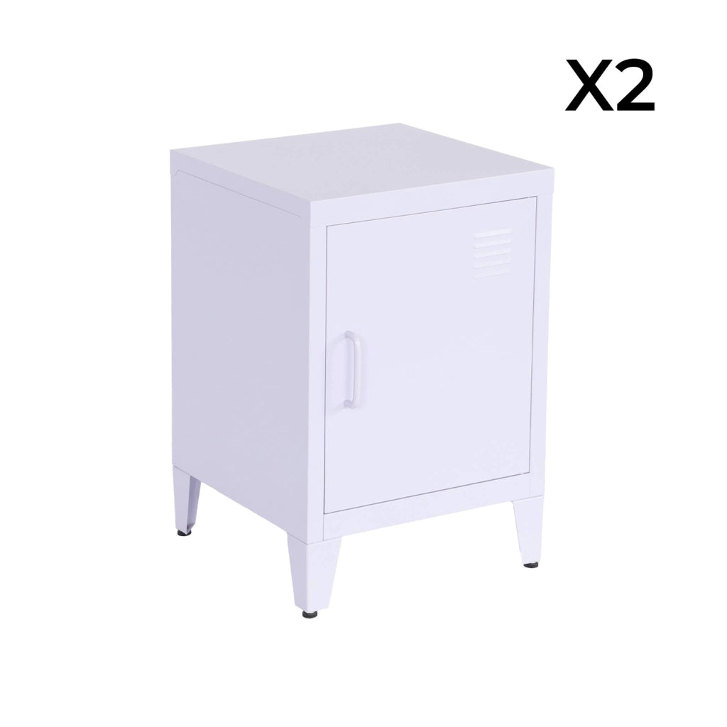 Set 2 comodini industriali, 1 anta, lilas