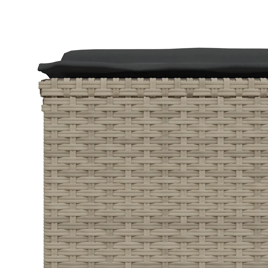Sgabelli da Giardino con Cuscini 4 pz Grigio Chiaro Polyrattan CFW6144650