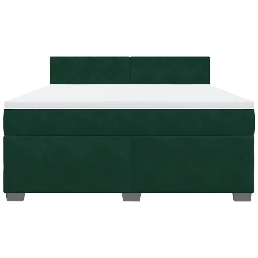 Giroletto a Molle con Materasso Verde Scuro 180x200 cm Velluto 3286375