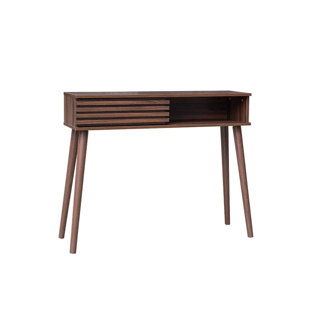 Consolle con 2 cassetti effetto legno naturale, 100cm, noce