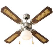 Ventilatore a soffitto zephir zfs9107 con luce e 4 pale, 3 velocità *** colore marrone, confezione 1