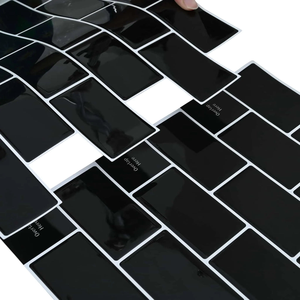 Piastrella subway 20 pz Nero 30 x 30 cm Poliuretano e PET CFW3522732