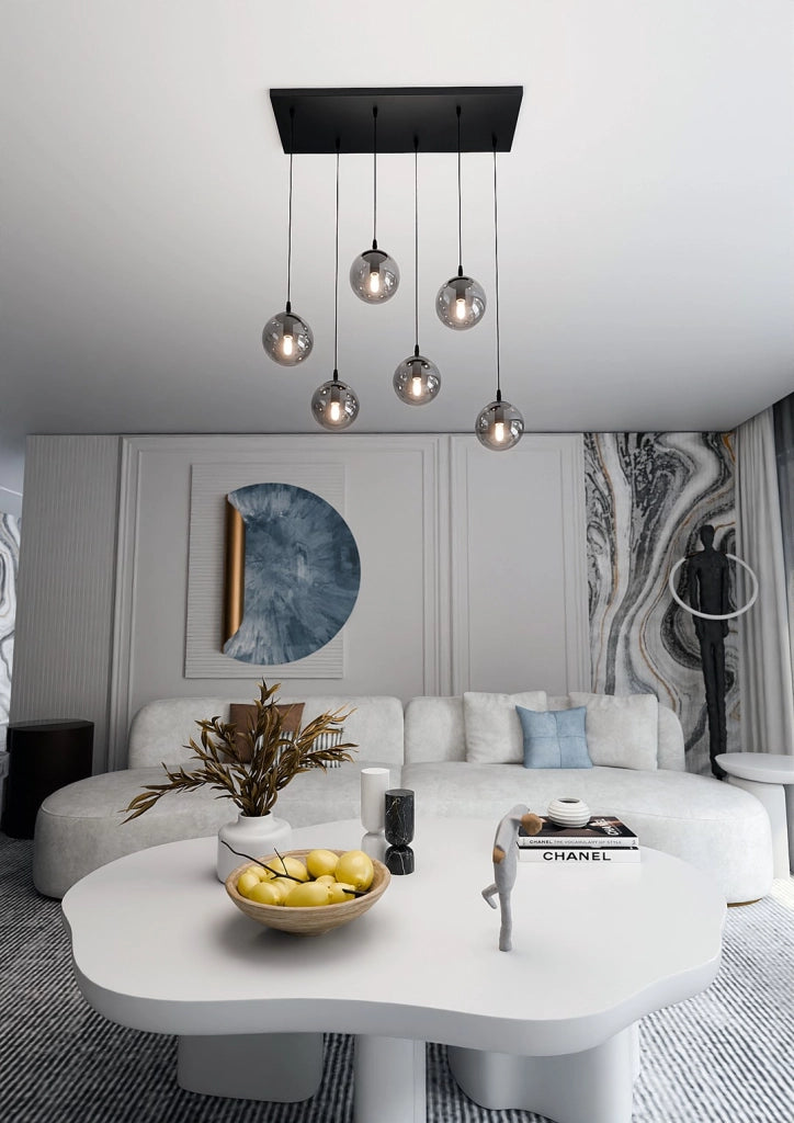 Lampadario Emibig Cosmo 6 luci E14 nero grafite dimmerabile