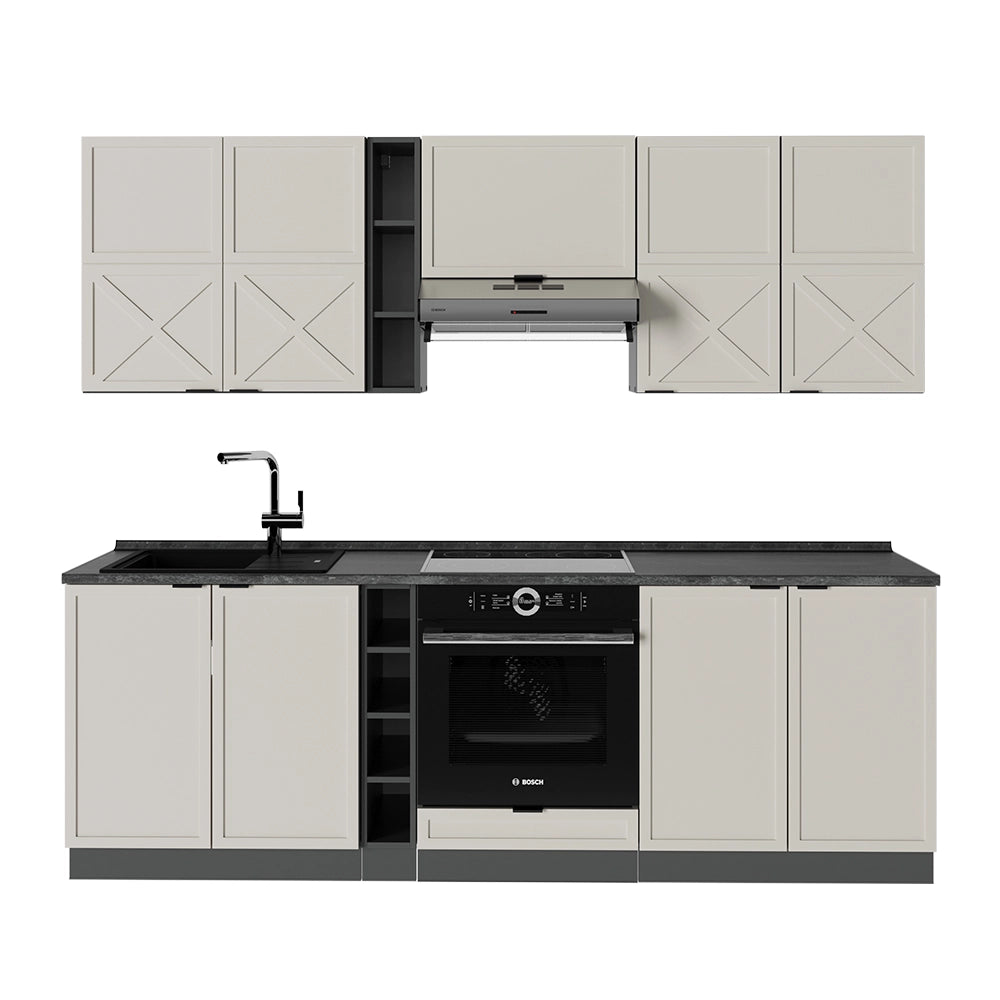 Cucina componibile Fame-Line GrigioBeige/Antracite 235 cm, PL Antracite Vicco