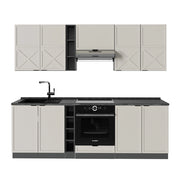 Cucina componibile Fame-Line GrigioBeige/Antracite 235 cm, PL Antracite Vicco