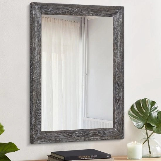 Specchio in legno rettangolare rustico grande 65 x 45 cm decorativo per camera da letto bagno