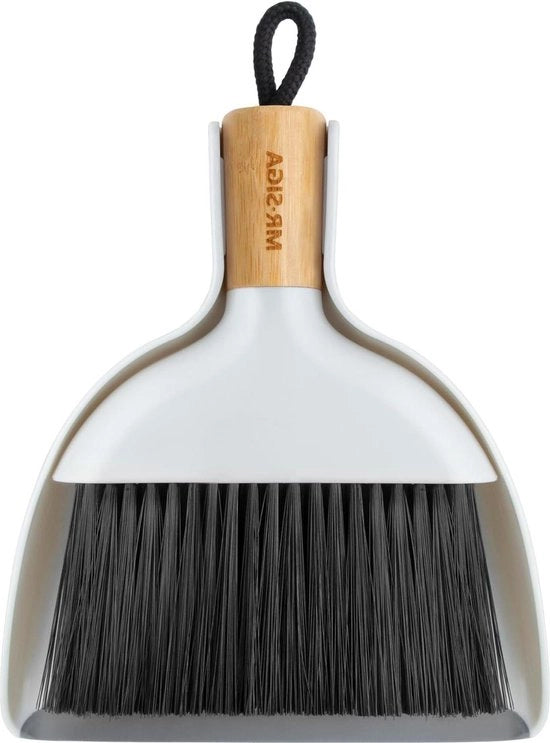Set di scopatura e rastrellamento con manico in bambù - set di stoffe e metallo per uso domestico - set di pulizia per veicoli