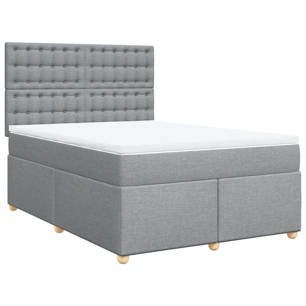 Giroletto a Molle con Materasso Grigio Chiaro 140x200cm Tessuto 3291317