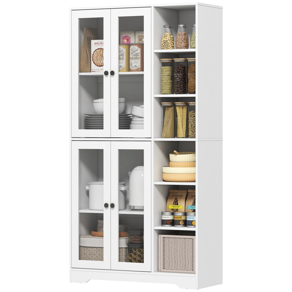 Mobile cucina con ante vetro e ripiani aperti ¨C Xylo ¨C Bianco MDF 172cm