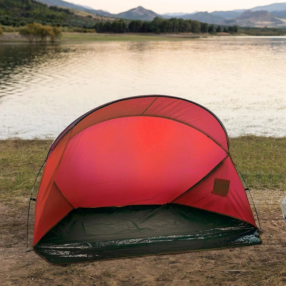 Trade Shop - Tenda Da Spiaggia Paravento Parasole Leggera Con Borsa Trasporto 215x145x130cm 206405 -