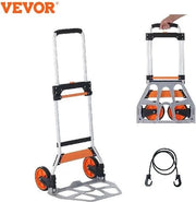 Carrello trasportabile pieghevole - 80kg - Manubrio telescopico - Cavo di fissaggio