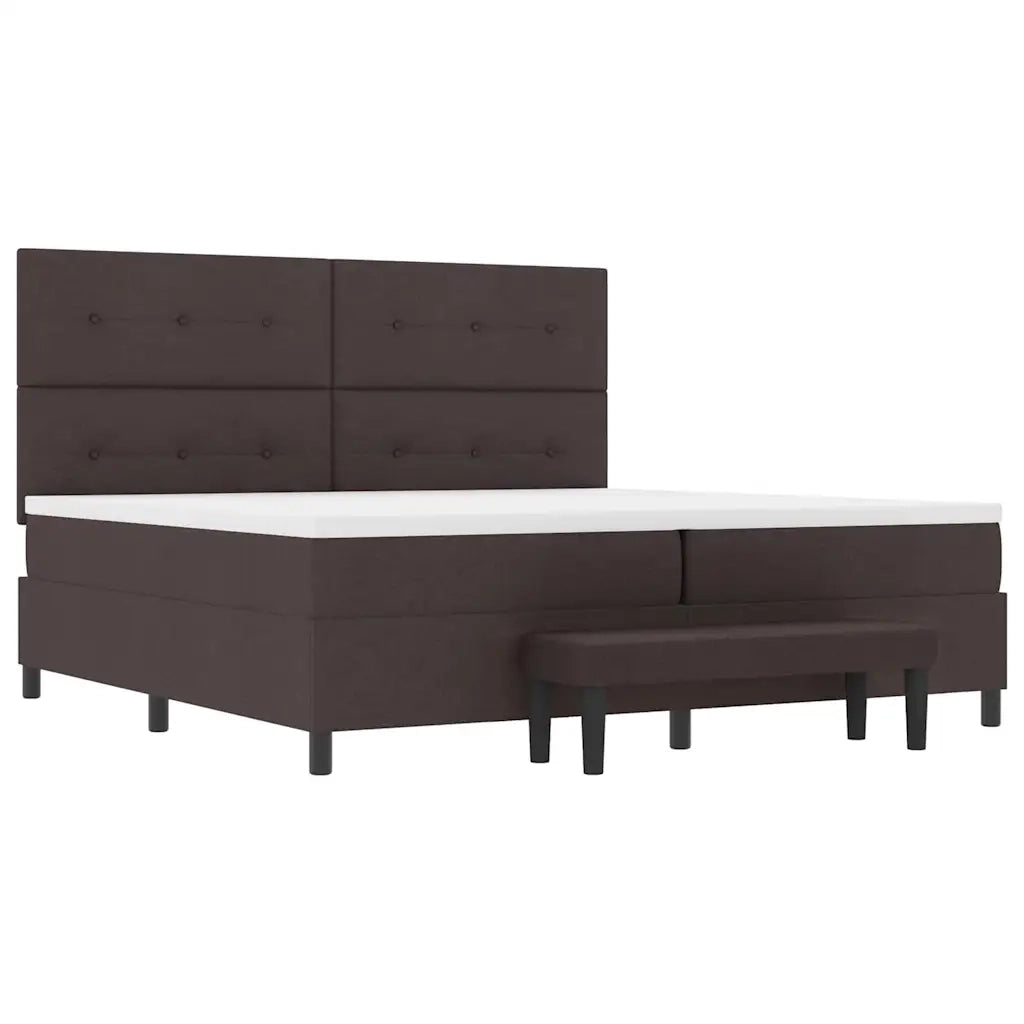 Letto a molle con testiera Marrone Scuro 200 x 200 cm Tessuto 3344096