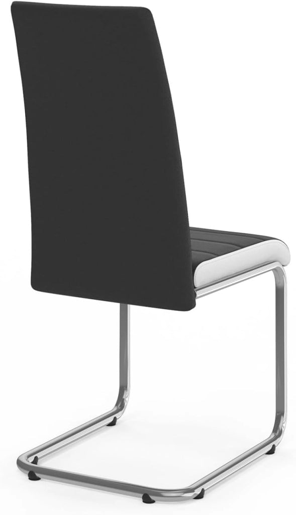 Set di 4 sedie da pranzo nere con fascia bianca per la sala da pranzo MIA