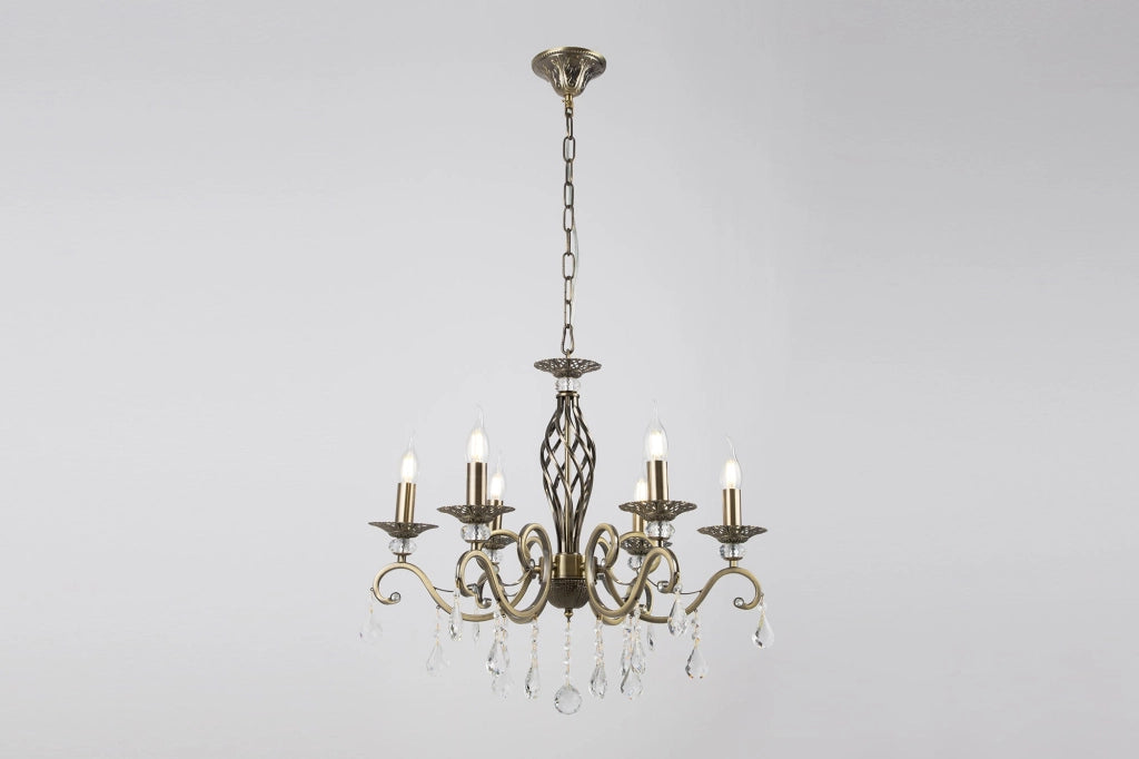 Lampadario Royal Classic in Metallo Grace Ottone