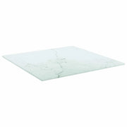 Piano Tavolo | Superficie Tavolo | Piano Scrivania Bianco 40x40 cm 6 mm Vetro Temperato Design Marmo