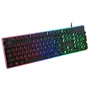 Trade Shop - Tastiera Con Filo Rgb Retroilluminata Tasti Rotondi Usb Layout Italiano Ek-385m -
