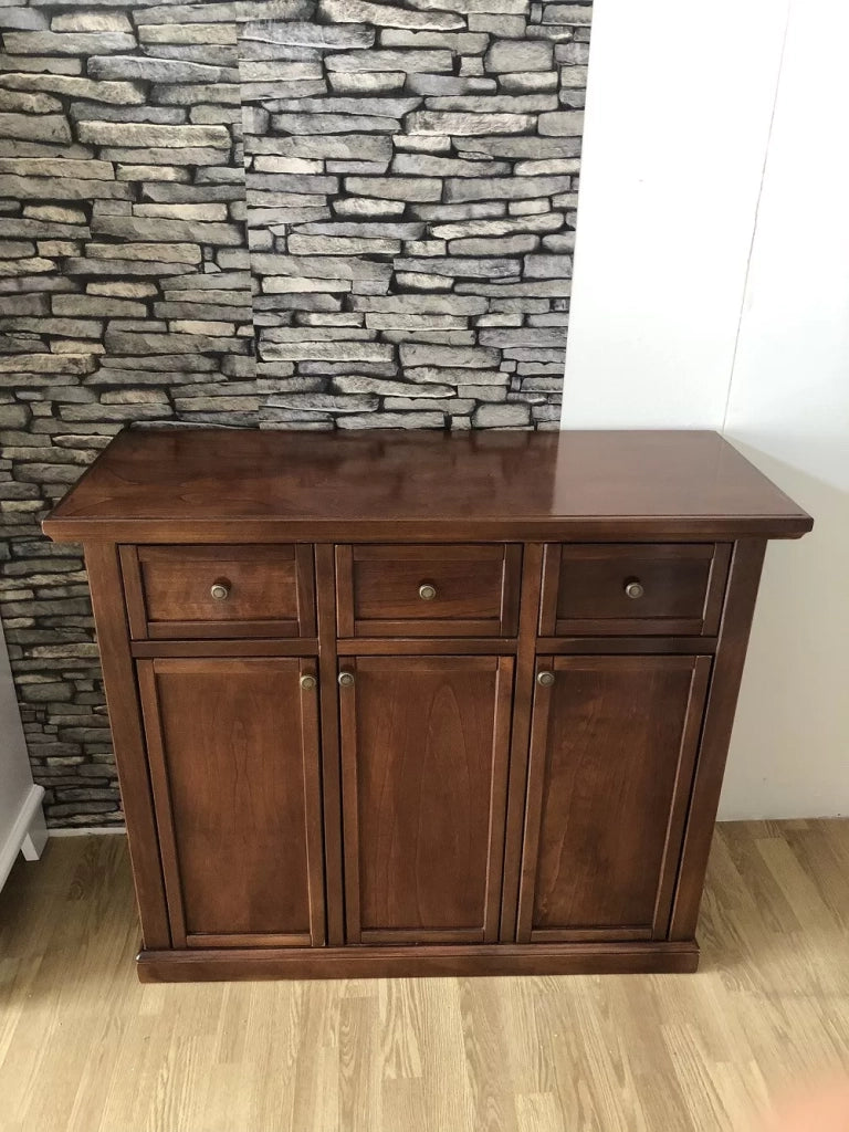 Madia credenza in legno tinta noce arte povera l.100 p.39 h.85 (52f) - Mobili 2G