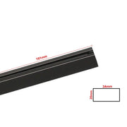 Sistema Illuminazione Binario Monofase Nero, Binario Connettori Giunti (Binario 2M)