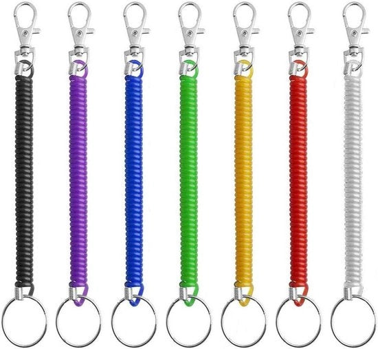 Anello a spirale per chiavi - Chiodi allungabili in plastica clorurata - 7 pezzi - Colore plastico