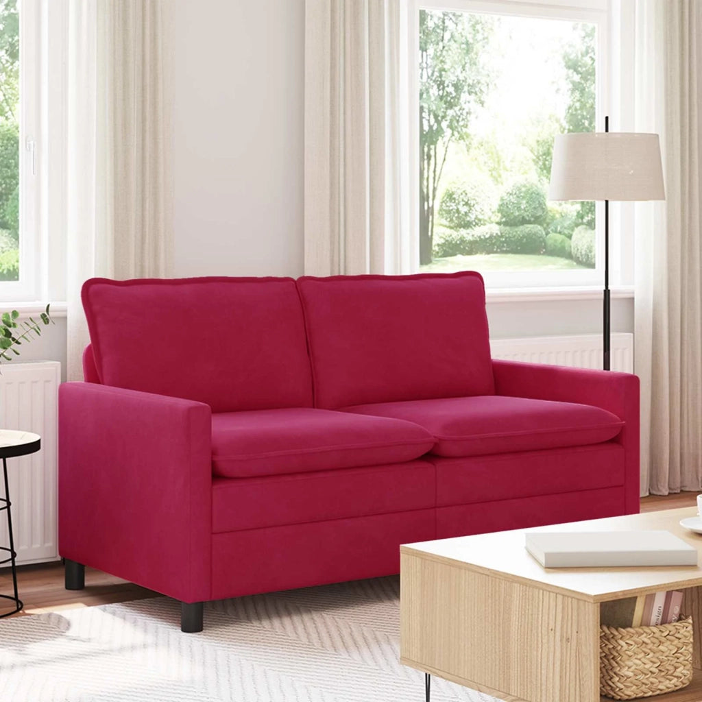 Divano Rosso Vino 156 x 81 x 87,5 cm Velluto 42028843