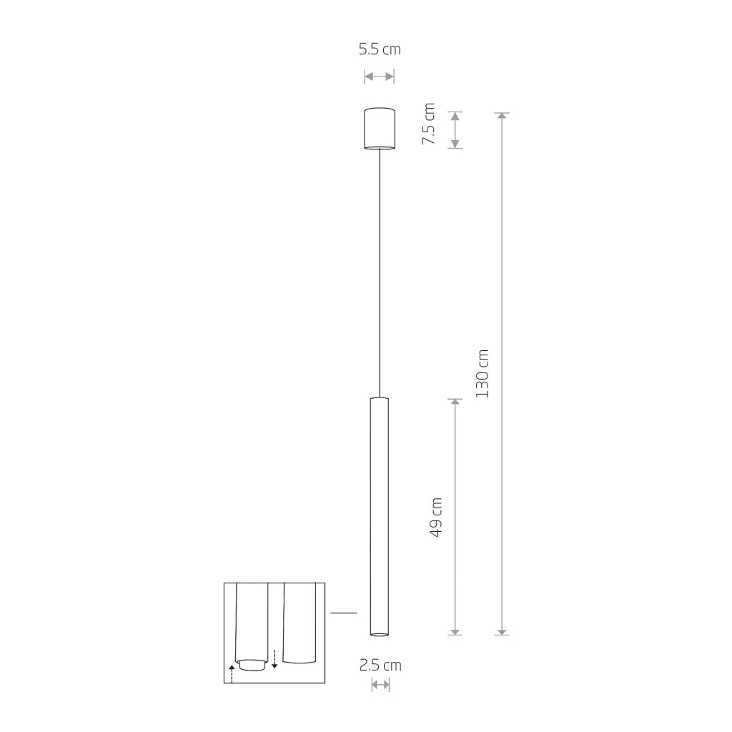 Lampada a sospensione tubolare Laser 490 G9 10W Nowodvorski