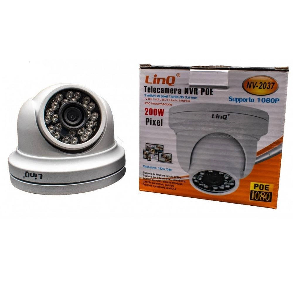 Trade Shop - Telecamera Di Sicurezza Soffitto Poe 2mpx Ahd-2037 12led 24 Infrarossi 200w Ip66 -
