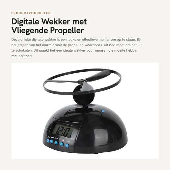Alarme da Soggiorno con Propulsore a Vela - Orologio Digitale - Display LCD - Orologio Portatile - Materiale ABS - Decorazione per Camera da Letto - Alarmando