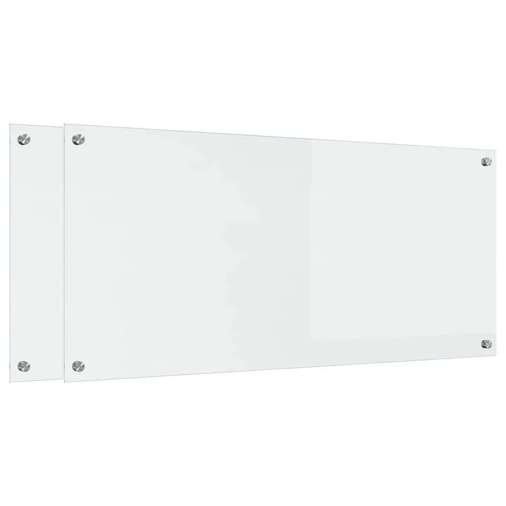 Set di 2 paraschizzi da cucina moderni e pratici 110 x 50 cm design elegante e raffinato in vetro temperato trasparente 02_0056263