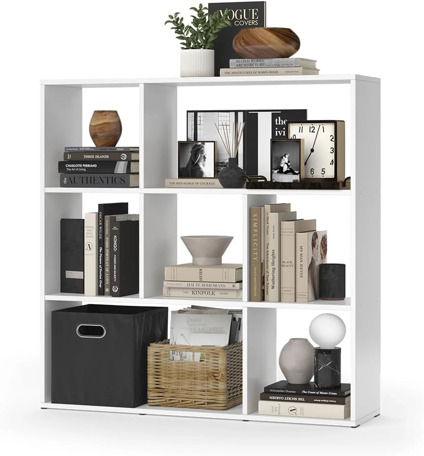 Scaffale Nove, Bianco, 107.2 x 107.8 cm 7 scomparti, per conservazione e come divisorio ambiente