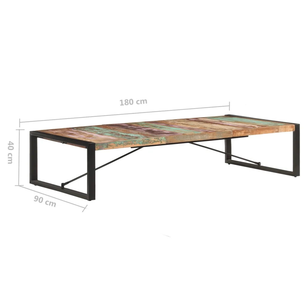 Tavolino da Salotto 180x90x40 cm in Legno Massello di Recupero 321589