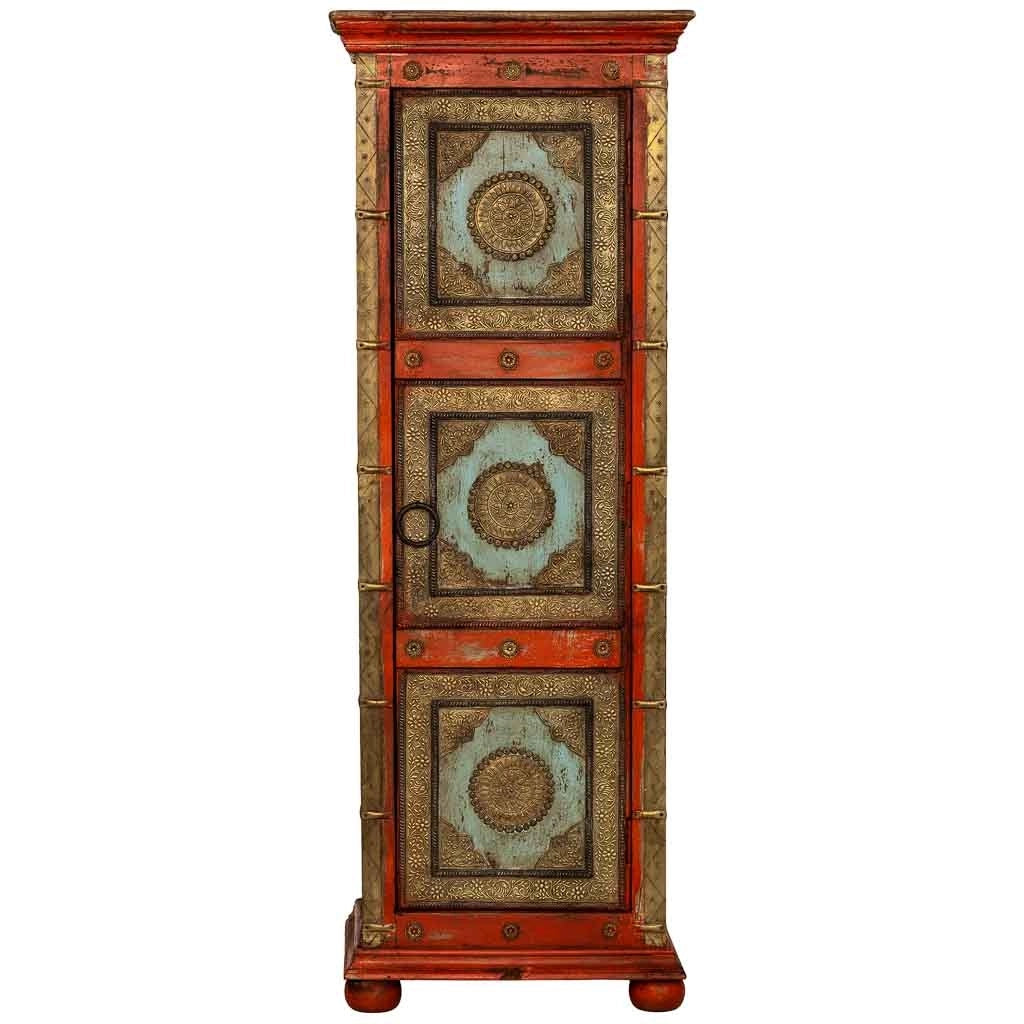 Armadio artigianale in legno rosso 53x40x149h cm