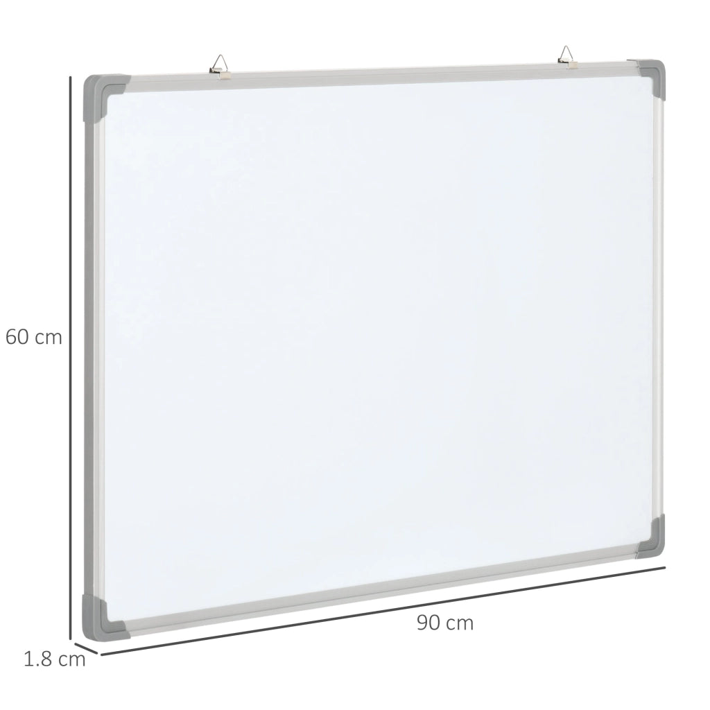 Lavagna Magnetica Bianca 90x60x1,8 cm con 4 Pennarelli 1 Gomma e 10 Magneti Inclusi