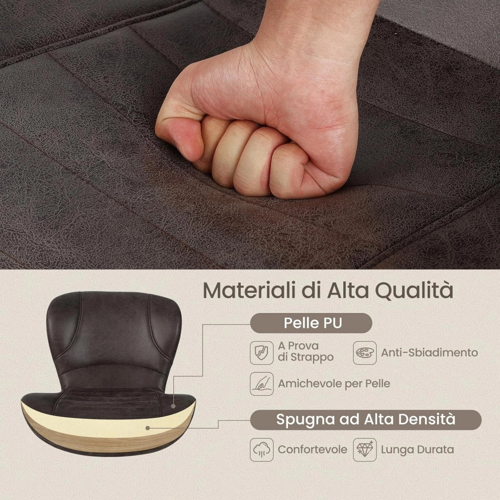 Set di 2 Sgabelli da Bar Moderno in Similpelle, Regolabile e Girevole a 360°, Sgabelli da Cucina con Schienale, Poggiapiedi, Sgabello Struttura in Metallo Stile Vintage da Casa (Marrone)