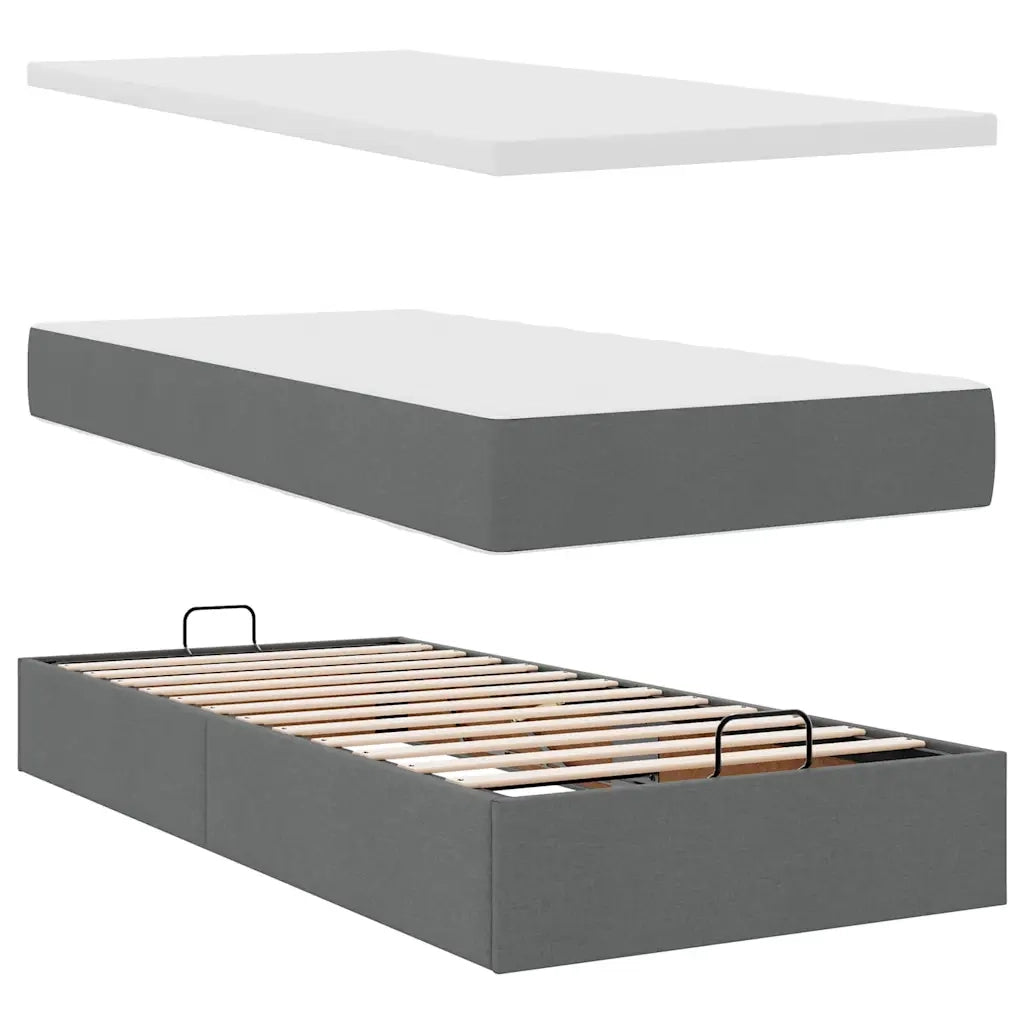 Struttura Letto Pouf con Materasso 90x190 cm in Tessuto 3313969