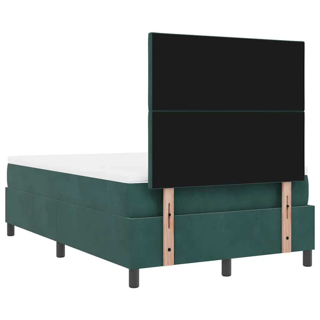 Letto a Sorgente LED Verde Scuro 120 x 190 cm Velluto 3343367