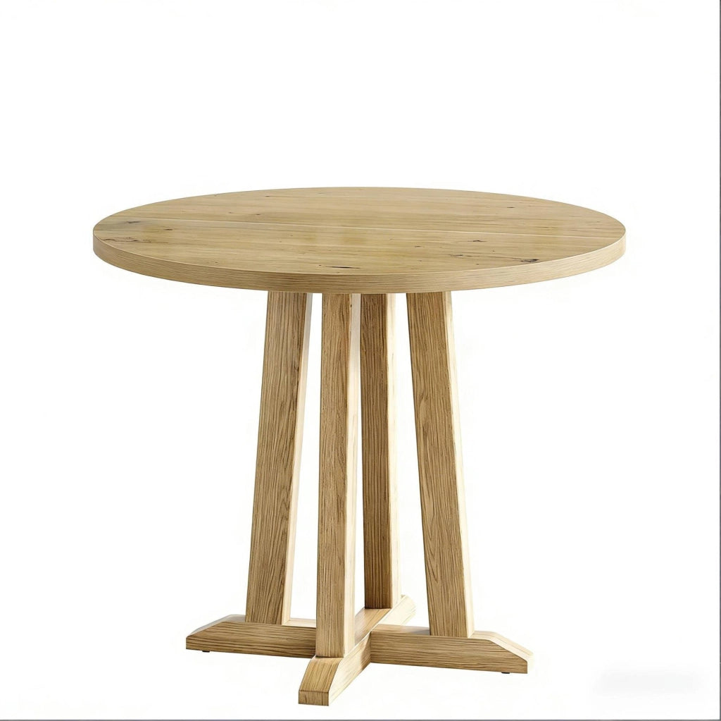 Tavolo da pranzo rotondo in legno Ø80 cm marrone