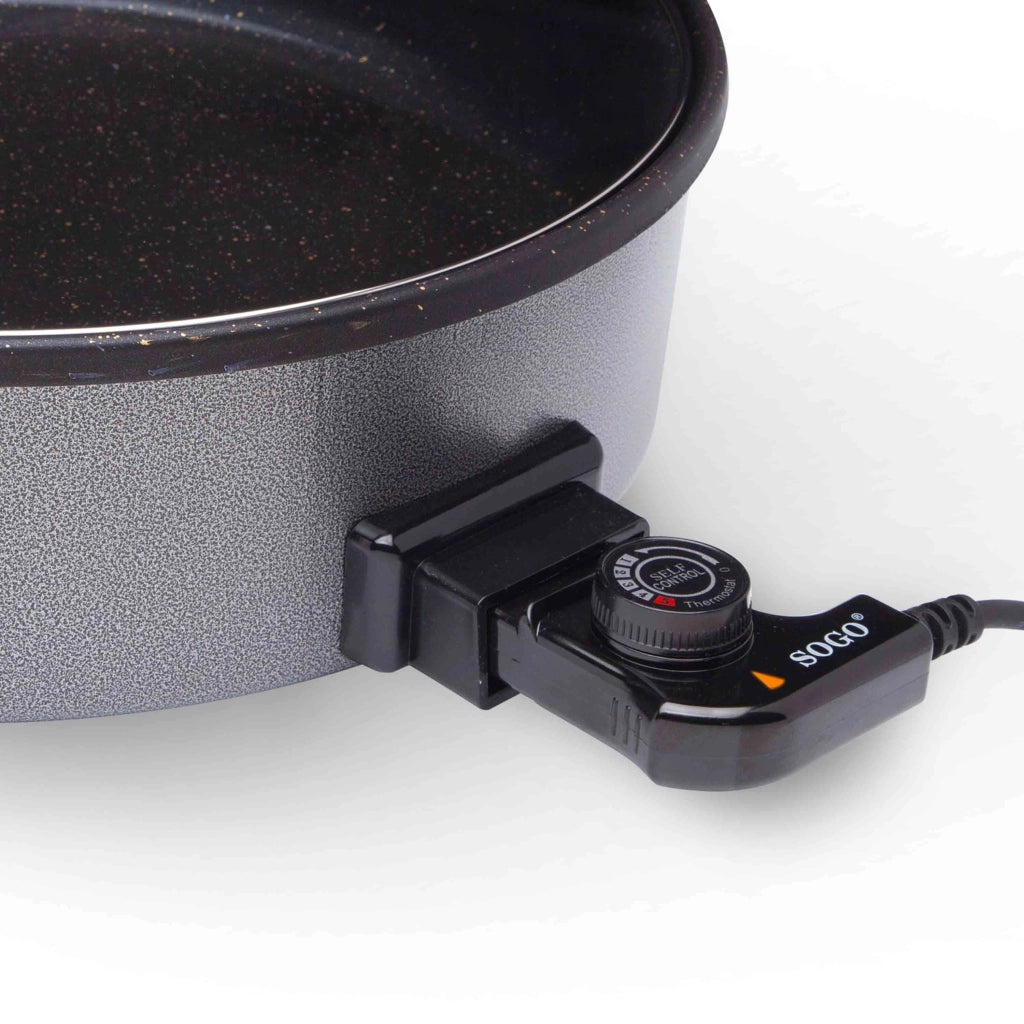 Multicazuela elettrica 42cm antiaderente, rivestimento effetto pietra Ceracook, termostato regolabile 240°C 1500W - SOGO
