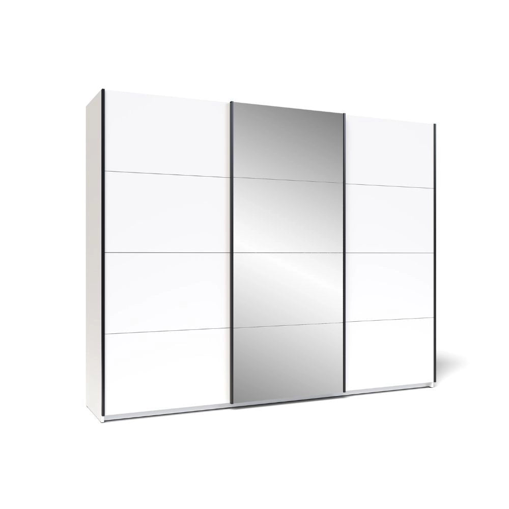 Armadio 3 ante scorrevoli bianco con specchio Zegna 255x53x205H
