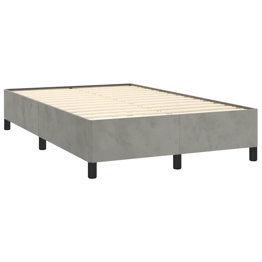 Giroletto a Molle con Materasso Grigio Chiaro 120x190cm Velluto