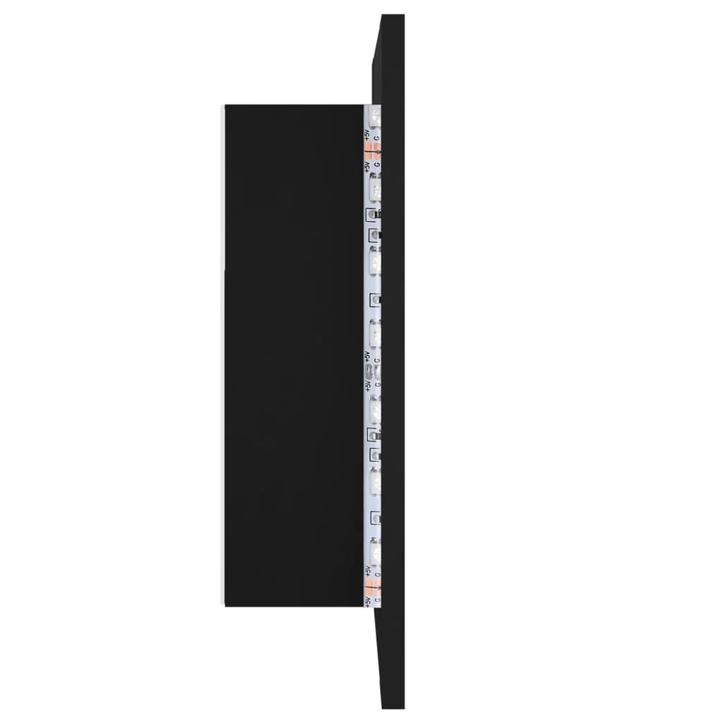 Mobiletto a specchio da bagno a LED 40 x 12 x 45 cm acrilico nero 02_0006731